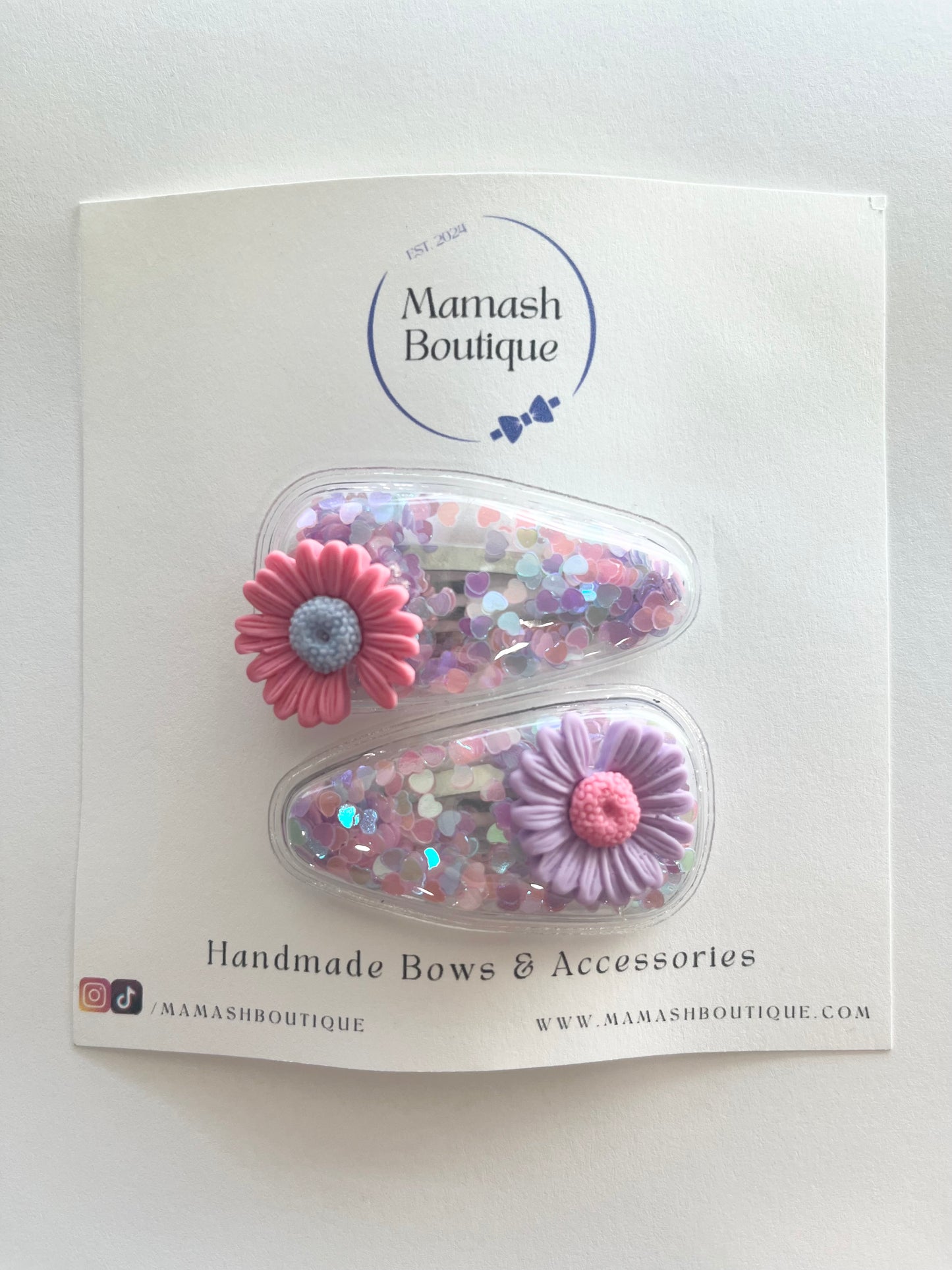 Glitter Plastic Cover Shaker Daisies