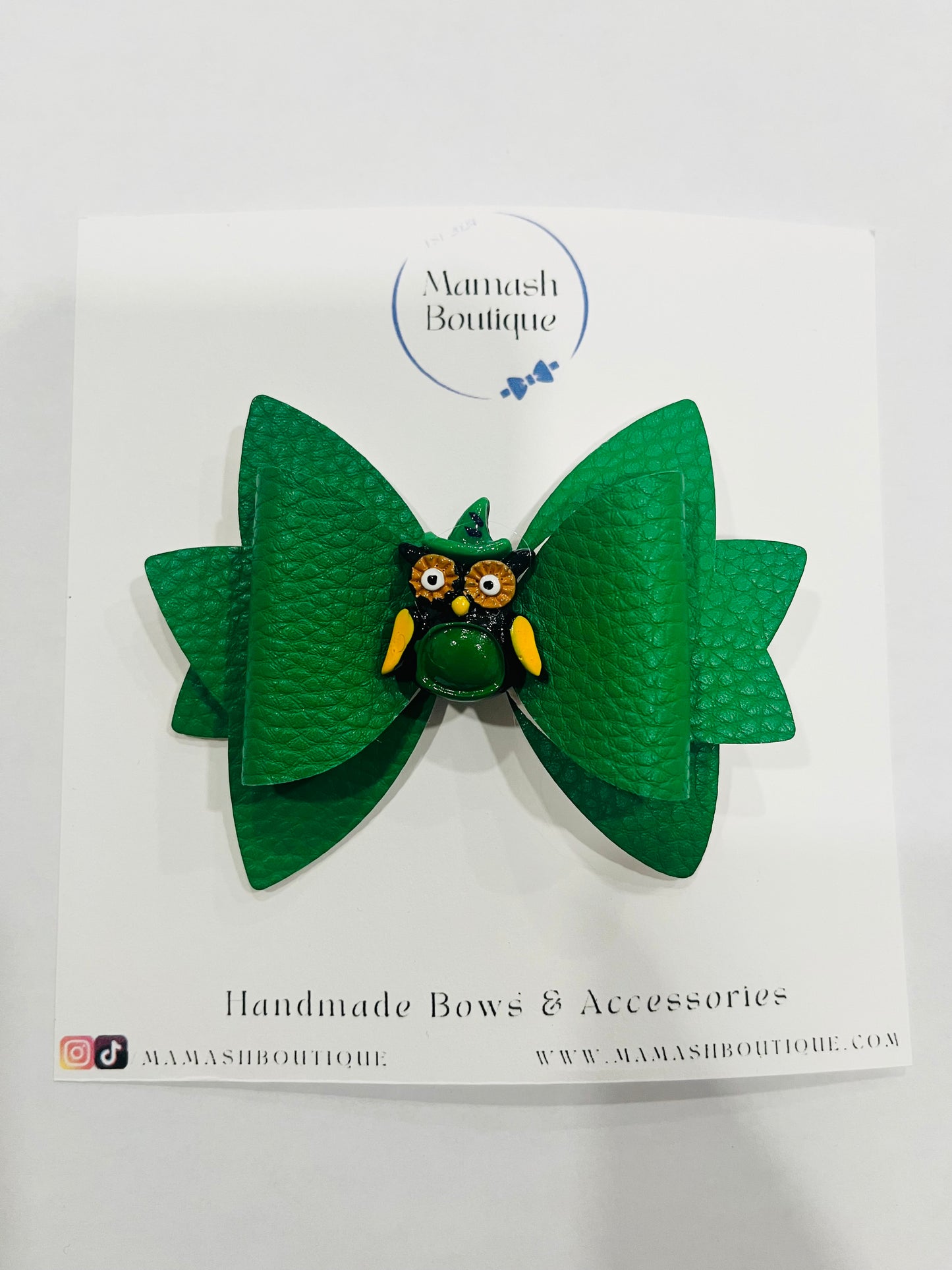 Green Owl Bow