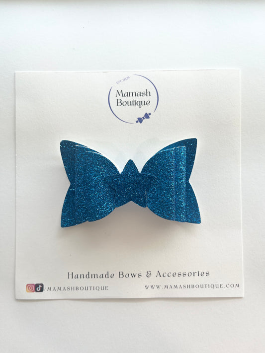 Blue Glitter Patriotic Bow