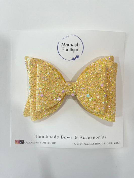 Yellow Glitter Bow