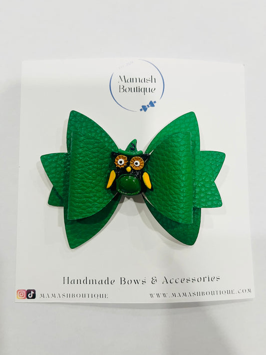 Green Owl Bow