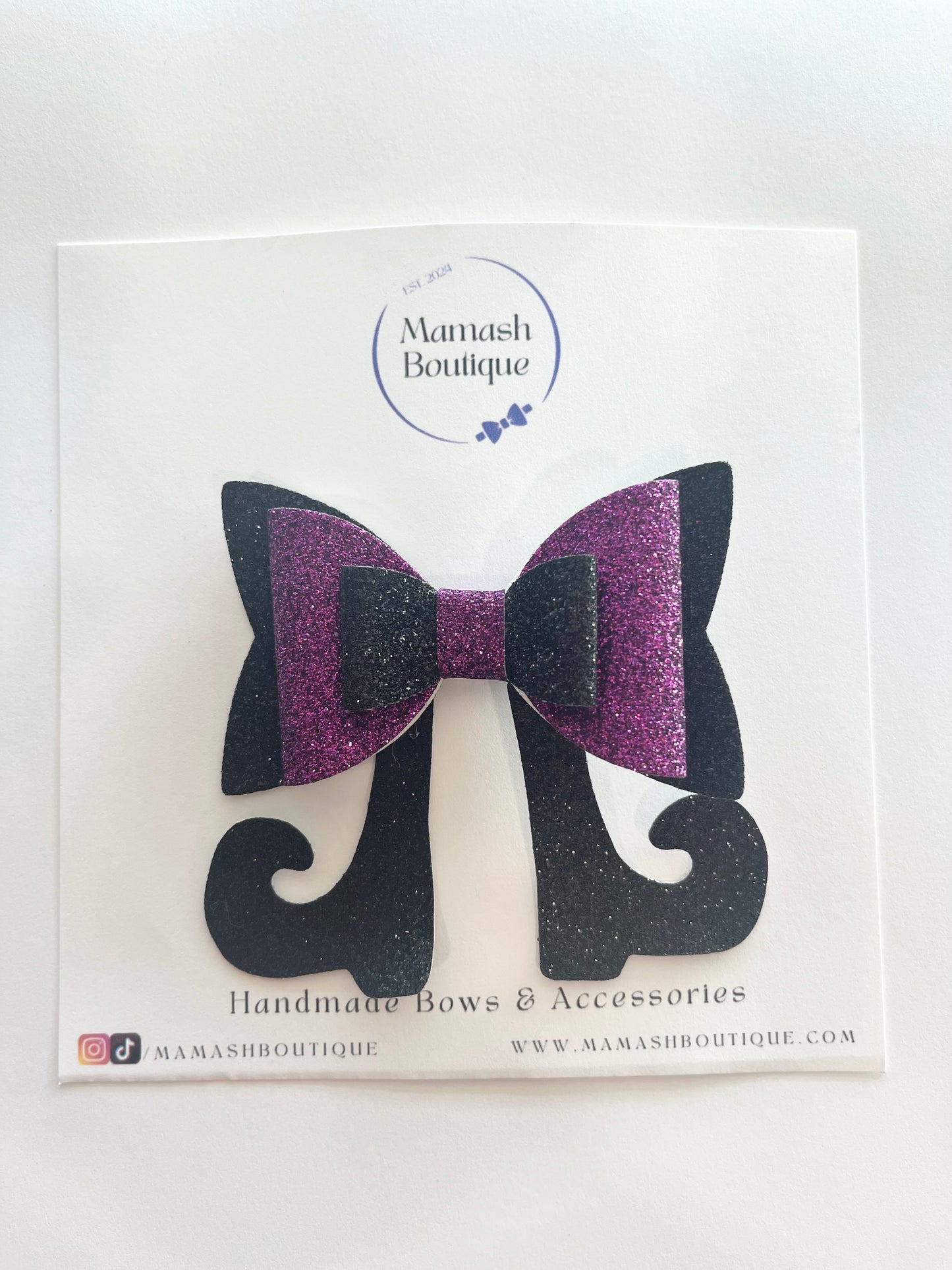 Black & Purple Witch Bow