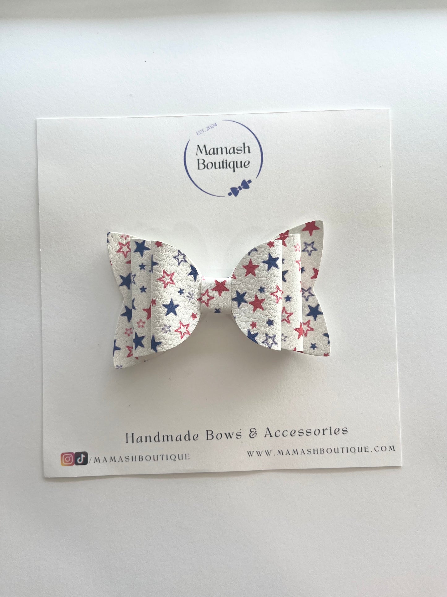 Red, White, & Blue Star Bow