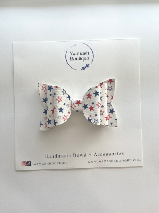 Red, White, & Blue Star Bow