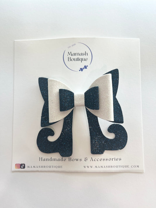 Blue & White Witch Bow