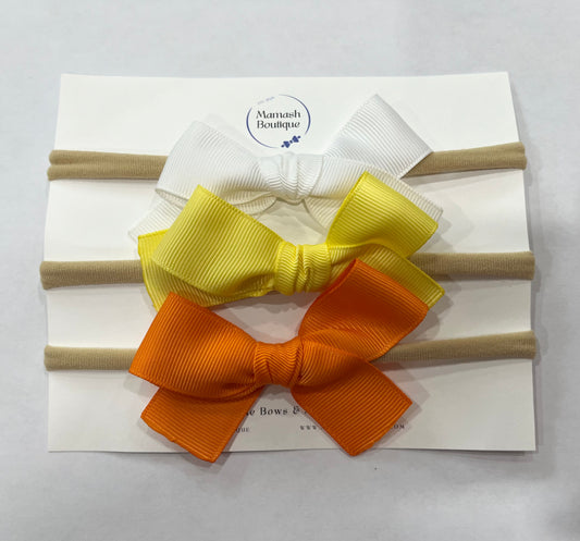 Candy Corn Bow Set