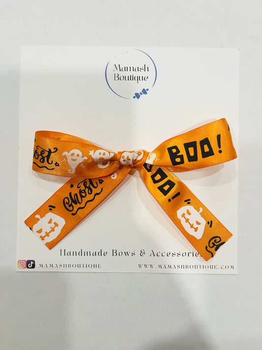 Orange Halloween Bow