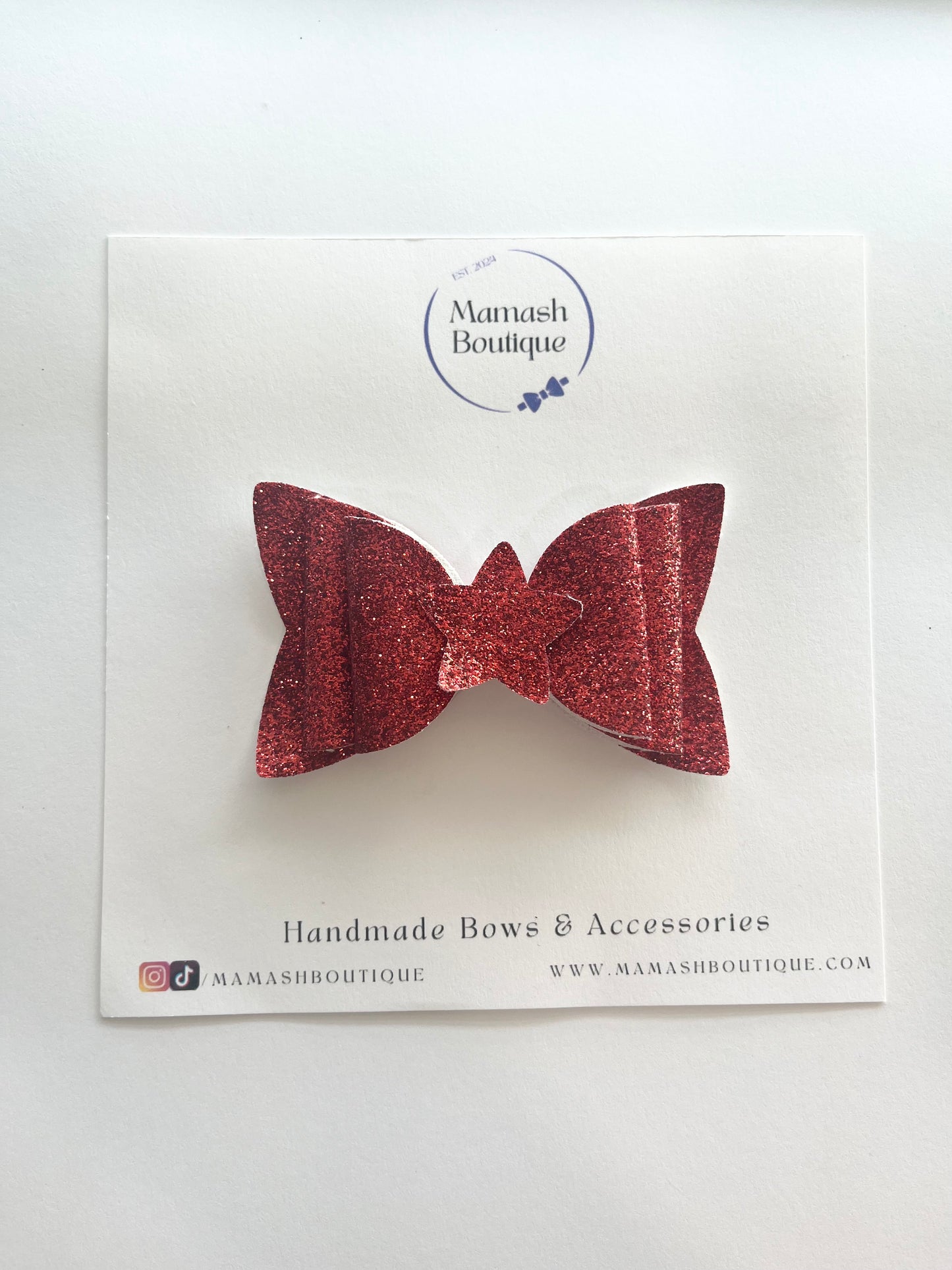 Red Glitter Patriotic Bow